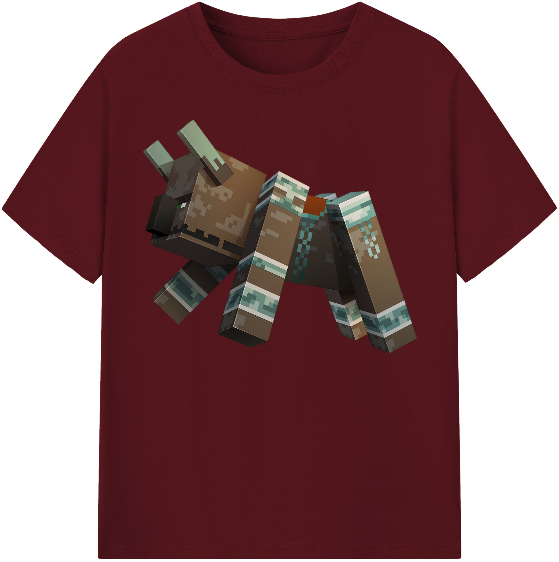 （画像用） マインクラフト ブロックの世界 Minecraft MC Block world 綿100％半袖Tシャツ（フロントプリント）